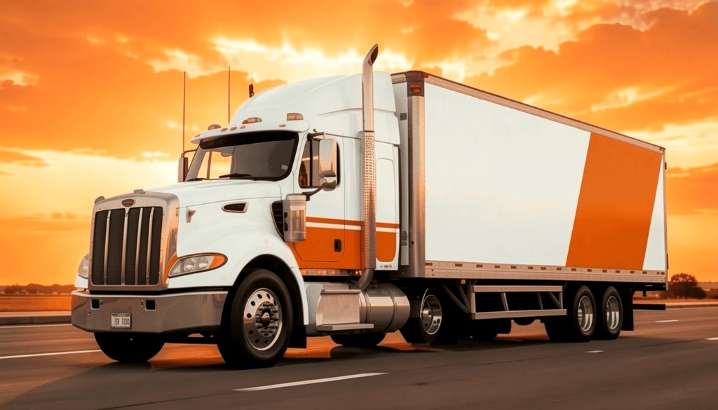 Box truck on delivery route