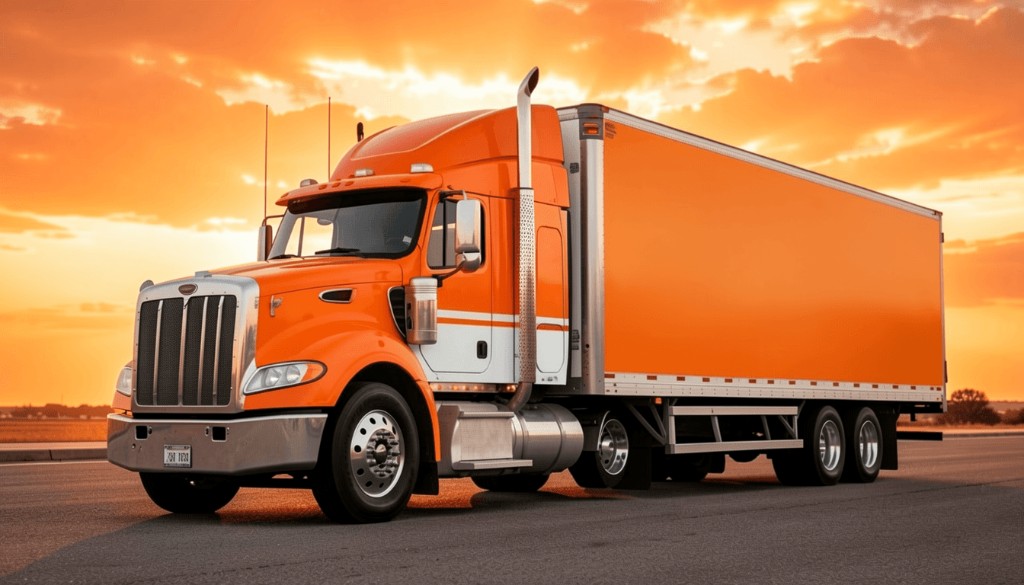 Orange box truck