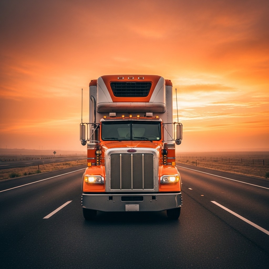 Reefer truck on the road