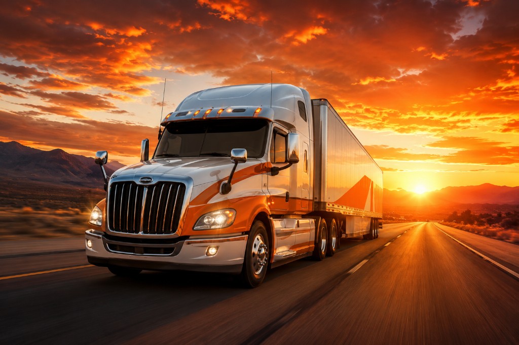 Semi truck on American highway